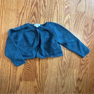 Gocco cardigan sweater 9-12 baby girl cropped long sleeve fall slate dusty blue